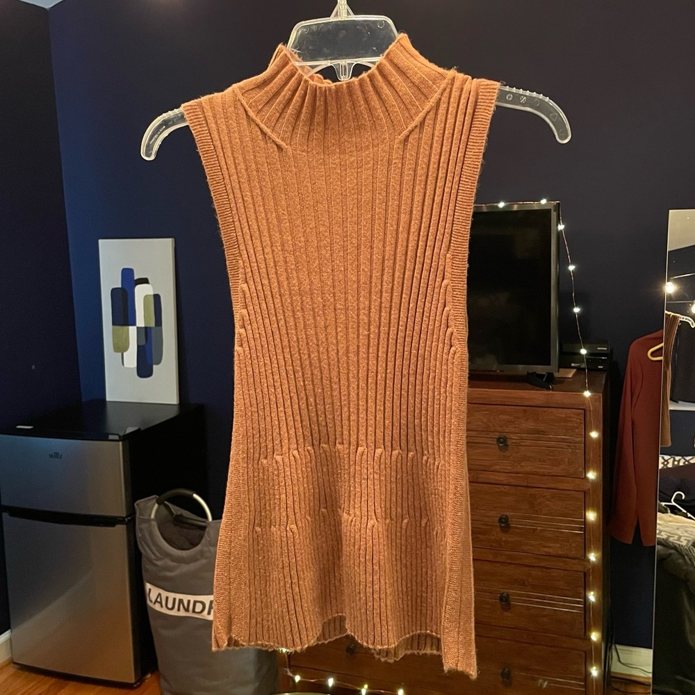 Anthropologie Moth Wool Sweater Tank in Camel